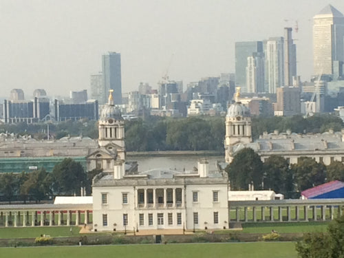 View from top of Greenwich Park to River Thames